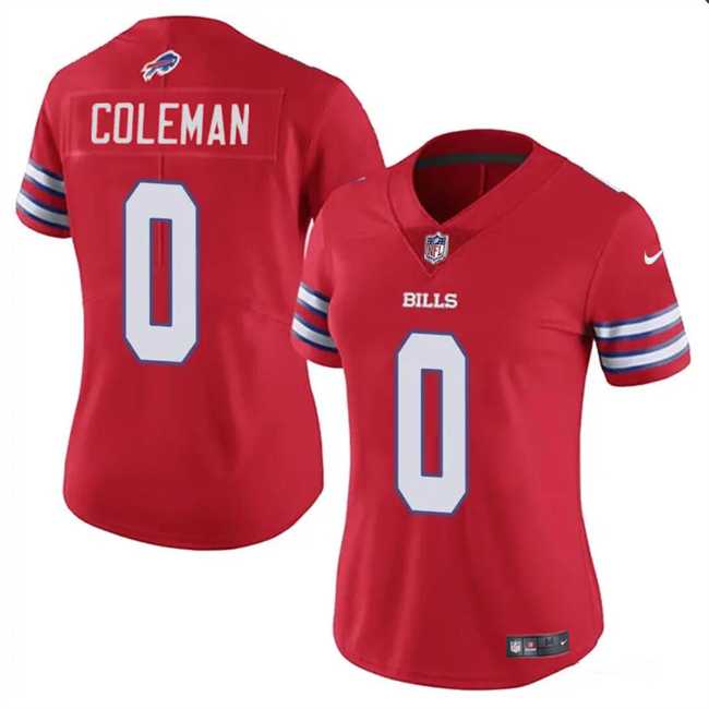 Women%27s Buffalo Bills #0 Keon Coleman Red Vapor Stitched Jersey Dzhi
